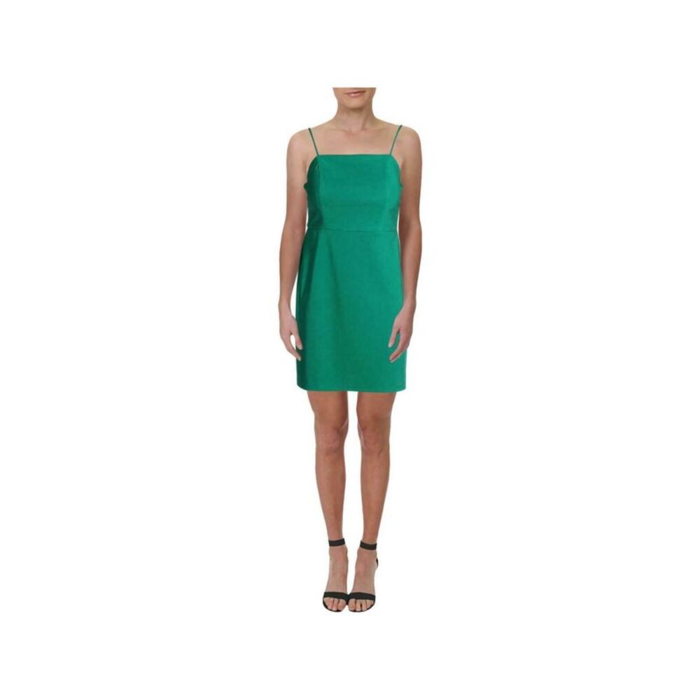 CRYSTAL DOLLS Womens Sheath Mini Dress Green Spaghetti Strap Party Juniors 13